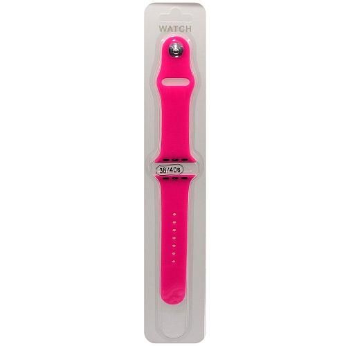 Ремешок совместим с Apple Watch (38/40/41 мм) силикон SM ярко-розовый