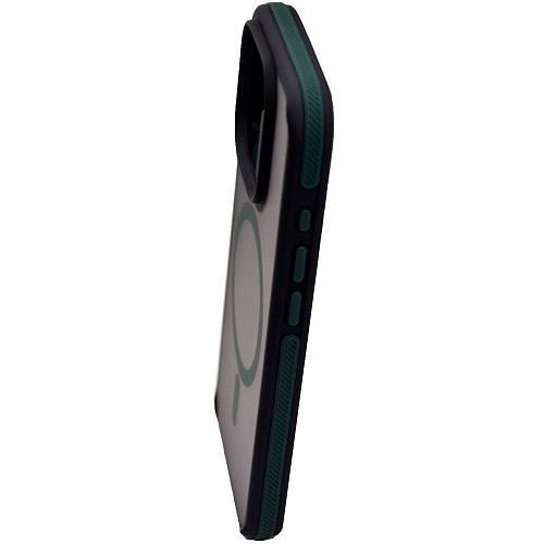 Чехол - накладка совместим с iPhone 15 Pro (6.1") "Mystery" с Magsafe пластик+силикон зеленый