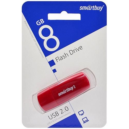 8GB USB 2.0 Flash Drive SmartBuy Scout красный (SB008GB2SCR)
