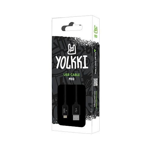 Кабель USB - Lightning 8-pin YOLKKI Pro 03 черный (1м) /max 2,1A/