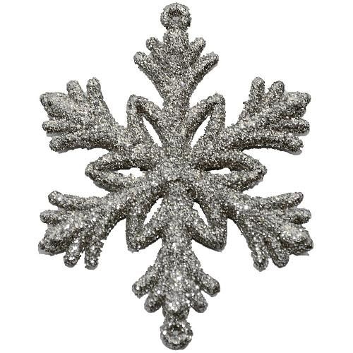 Игрушка-снежинка на ёлку (комплект 8шт) серебро