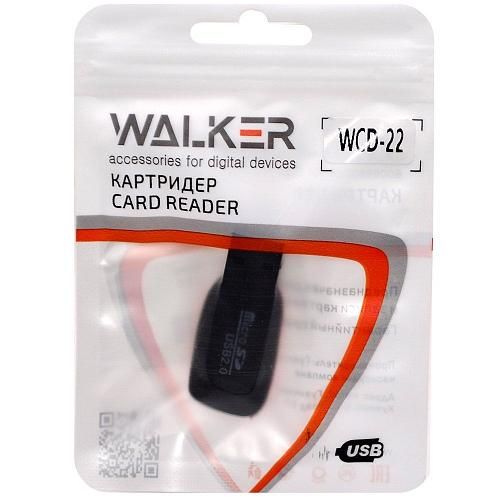 Картридер Micro SD - USB WALKER WCD-22 /цвет в ассортименте/