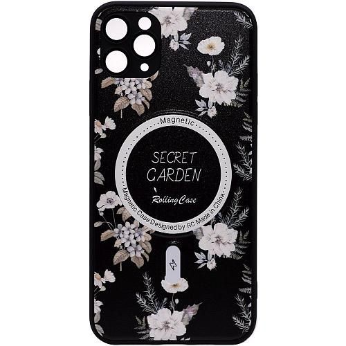 Чехол - накладка совместим с iPhone 11 Pro Max (6.5") "Flowers" c Magsafe силикон + пластик Вид 1