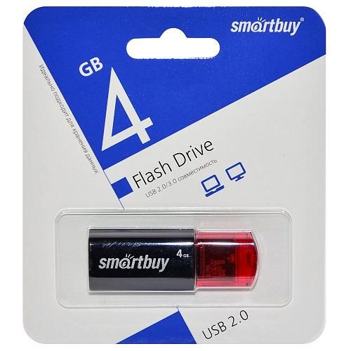 4GB USB 2.0 Flash Drive SmartBuy Click красный (SB4GBCL-K)
