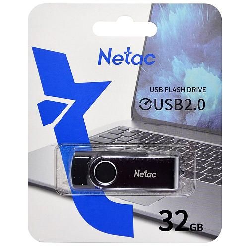 32GB USB 2.0 Flash Drive NETAC U505 черный/серебро (NT03U505N-032G-20BK)