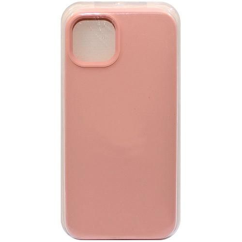 Чехол - накладка совместим с iPhone 15 Plus "Soft Touch" бледно-розовый 19 /с логотипом/повреждена упаковка/