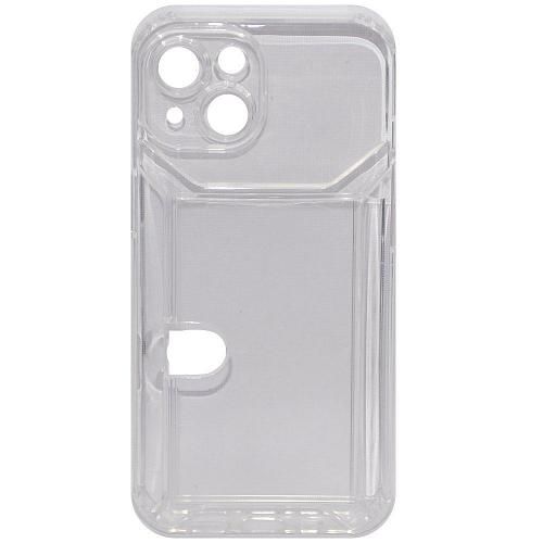 Чехол - накладка совместим с iPhone 14 (6.1") силикон прозрачный с кардхолдером Вид 2