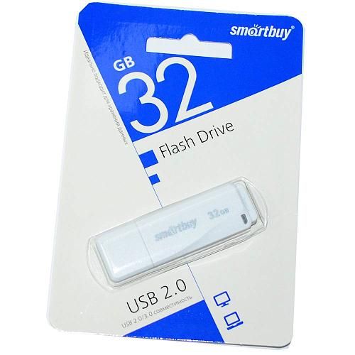 32GB USB 2.0 Flash Drive SmartBuy LM05 белый (SB32GBLM-W)