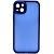 Чехол - накладка совместим с iPhone 14 Plus "Allure" полупрозрачный пластик + силикон синий