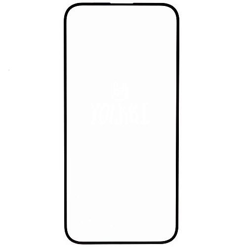 Защитное стекло совместим с iPhone 15 Plus YOLKKI Progress 2,5D с рамкой черное /в упаковке/