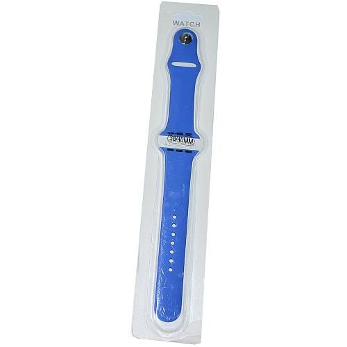 Ремешок совместим с Apple Watch (38/40/41 мм) силикон ML синий