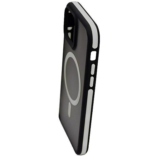 Чехол - накладка совместим с iPhone 14 Pro (6.1") "Mystery" с Magsafe пластик+силикон белый