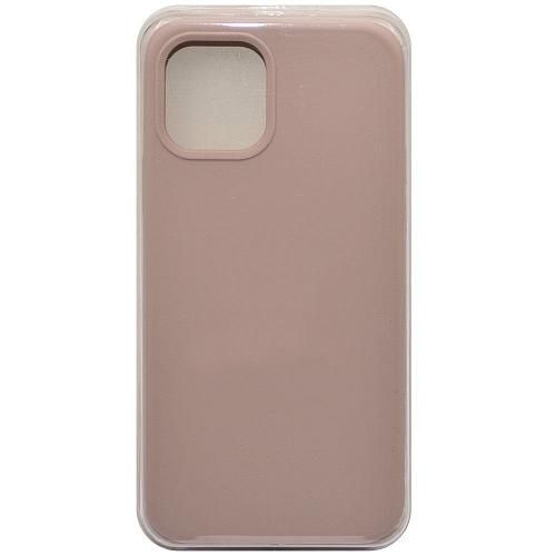 Чехол - накладка совместим с iPhone 12/12 Pro (6.1") "Soft Touch" светло-розовый/ с логотипом/