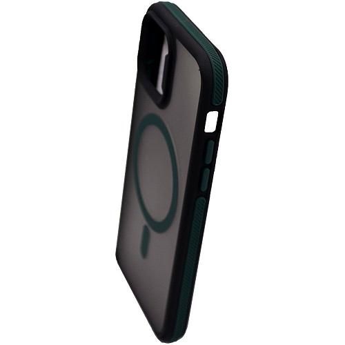 Чехол - накладка совместим с iPhone 15 (6.1") "Mystery" с Magsafe пластик+силикон зеленый