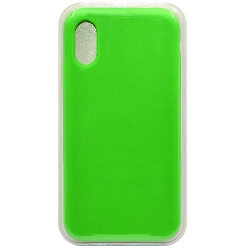 Чехол - накладка совместим с iPhone X/Xs "Soft Touch" зеленый 66 /с логотипом/