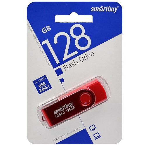 128GB USB 3.0 Flash Drive SmartBuy Twist красный (SB128GB3TWR)
