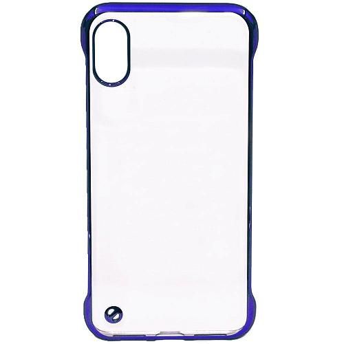 Чехол - накладка совместим с iPhone Xs Max пластик прозрачный + ободок синий