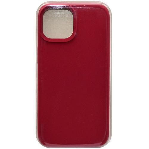 Чехол - накладка совместим с iPhone 15 Plus "Soft Touch" бордовый 25 /с логотипом/