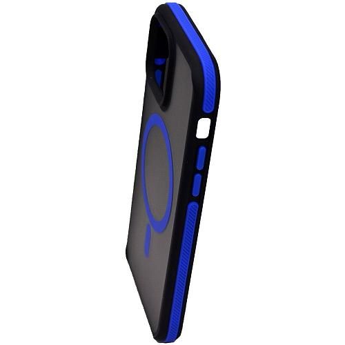 Чехол - накладка совместим с iPhone 11 (6.1") "Mystery" с Magsafe пластик+силикон синий
