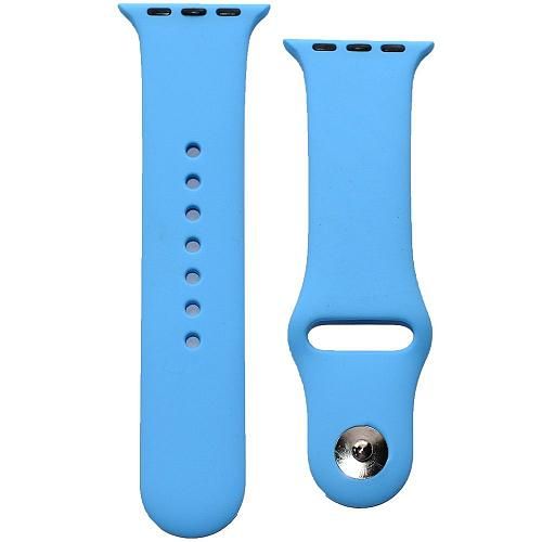 Ремешок совместим с Apple Watch (38/40/41 мм) силикон SM ярко-голубой 