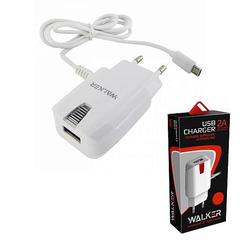 СЗУ micro USB 2,0A (1USB) WALKER WH-22 белый