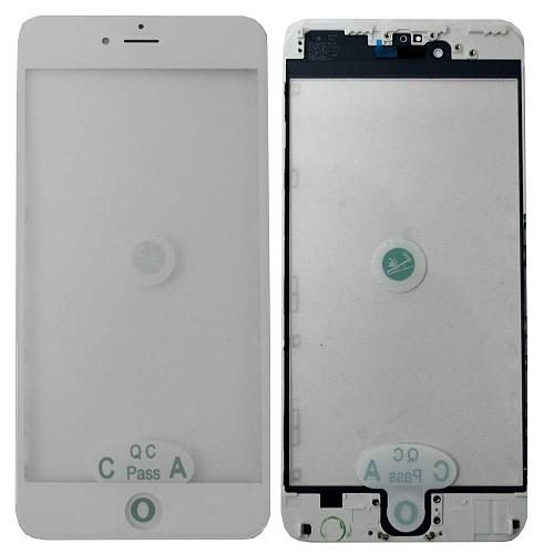 Стекло совместим с iPhone 6 Plus + OCA + рамка белый (олеофобное покрытие) orig Factory