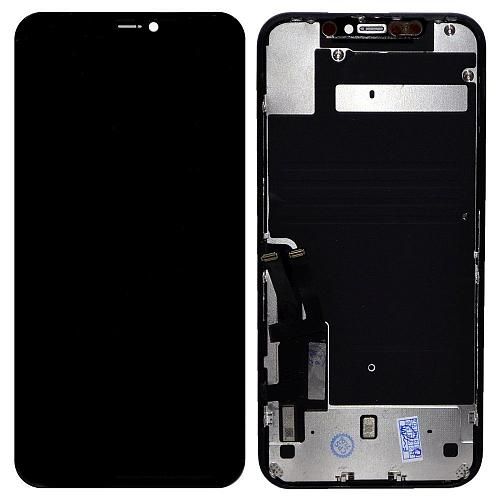 Дисплей совместим с iPhone 11 + тачскрин + рамка черный (матрица orig)