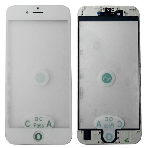 Стекло совместим с iPhone 6S + OCA + рамка белый (олеофобное покрытие) orig Factory