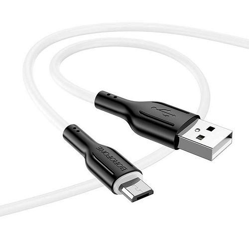 Кабель USB - micro USB BOROFONE BX63 белый (1м)/повреждена упаковка/