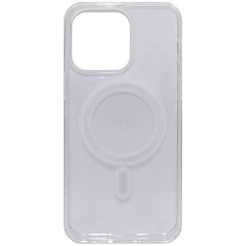 Чехол - накладка совместим с iPhone 15 Pro Max "Magsafe" cиликон+пластик прозрачный