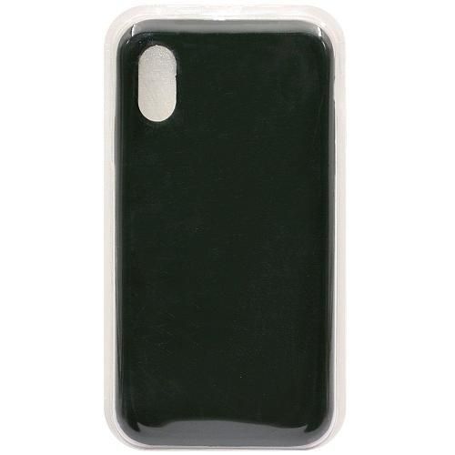Чехол - накладка совместим с iPhone X/Xs "Soft Touch" темно-зеленый 52 /с логотипом/
