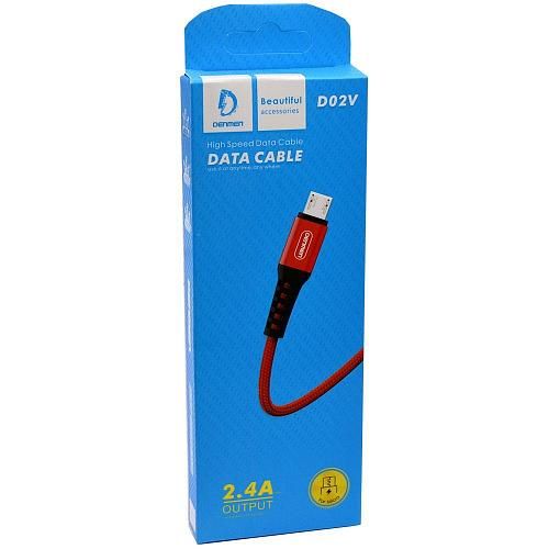 Кабель USB - micro USB DENMEN D02V красный (1м)