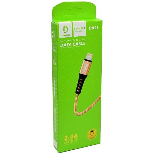 Кабель USB - Lightning 8-pin DENMEN D02L золото (1м)