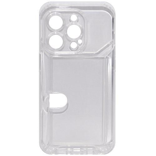 Чехол - накладка совместим с iPhone 14 Pro силикон прозрачный с кардхолдером Вид 2