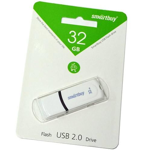 32GB USB 2.0 Flash Drive SmartBuy Paean белый (SB32GBPN-W)