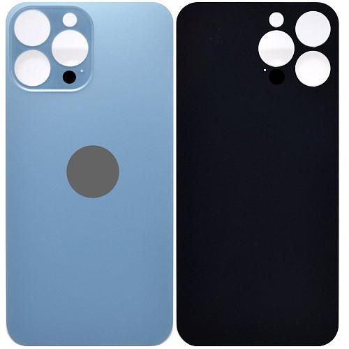 Стекло задней крышки совместим с iPhone 13 Pro Max orig Factory синий /увеличенный вырез камеры/