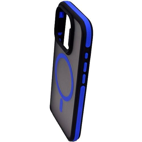 Чехол - накладка совместим с iPhone 15 Pro Max (6.7") "Mystery" с Magsafe пластик+силикон синий
