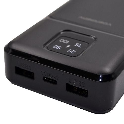 Аккумулятор внешний 20000mA DENMEN DP39 (2 USB выхода 2,1A) черный