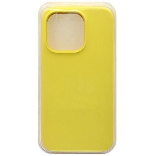 Чехол - накладка совместим с iPhone 14 Pro "Soft Touch" лимонный 41 /с логотипом/