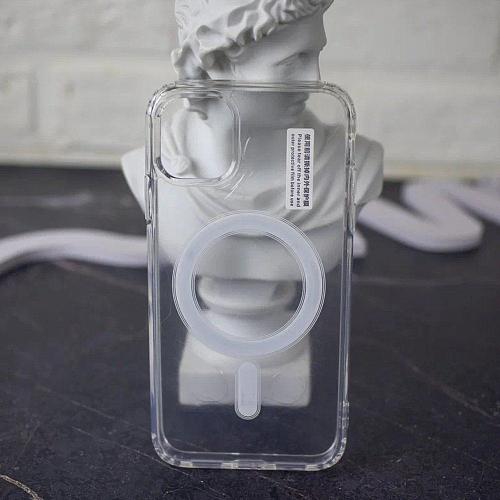 Чехол - накладка совместим с iPhone 13 Pro Max (6.7") "Magsafe" cиликон+пластик прозрачный