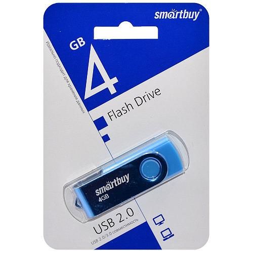 4GB USB 2.0 Flash Drive SmartBuy Twist синий (SB004GB2TWB)