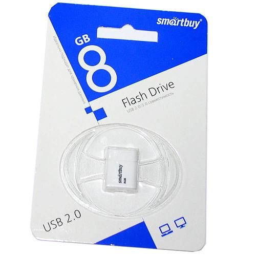 8GB USB 2.0 Flash Drive SmartBuy Lara белый (SB8GBLara-W)