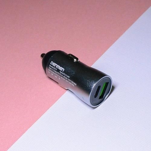 АЗУ USB-C 3,0A DENMEN DZ10 (1USB, TYPE-C, QC 3.0, PD) серый