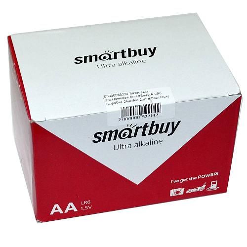 Батарейка AA LR6 алкалиновая SmartBuy (коробка 24шт/по 2шт в блистере)
