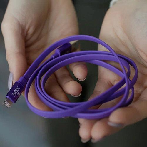 Кабель USB - Lightning 8-pin YOLKKI Trend 01 фиолетовый (1м) /max 2A/