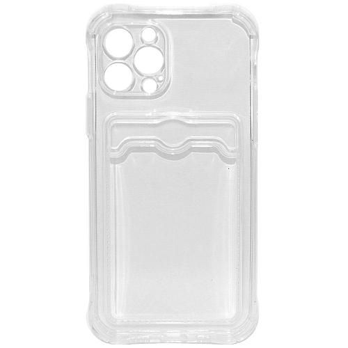 Чехол - накладка совместим с iPhone 12 Pro (6.1") cиликон прозрачный с кардхолдером