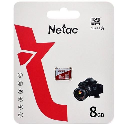 8GB NETAC P500 Eco MicroSD class 10 без адаптера