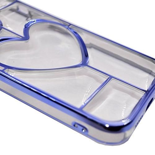 Чехол - накладка совместим с iPhone 12 Pro (6.1") "Heart" силикон синий