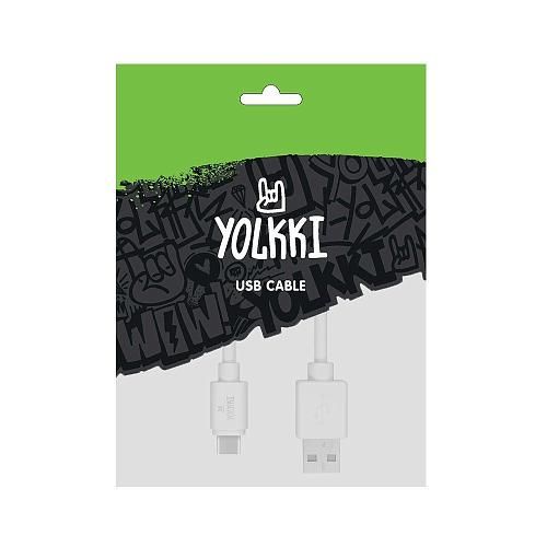 Кабель USB - TYPE-C YOLKKI Standart 02 pack белый (1м) /max 2,1A/