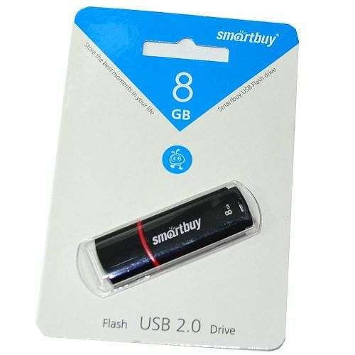 8GB USB 2.0 Flash Drive SmartBuy Crown черный (SB8GBCRW-K)